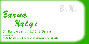 barna malyi business card